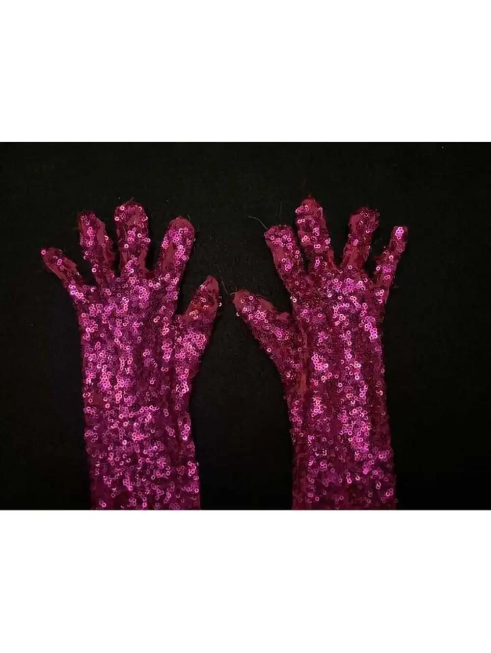 Pink Sequin Long Gloves